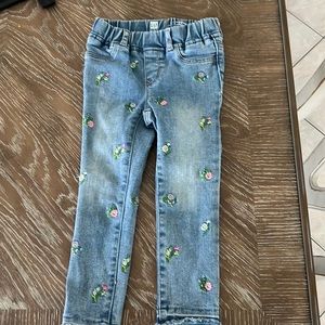 Light blue jeans flower design